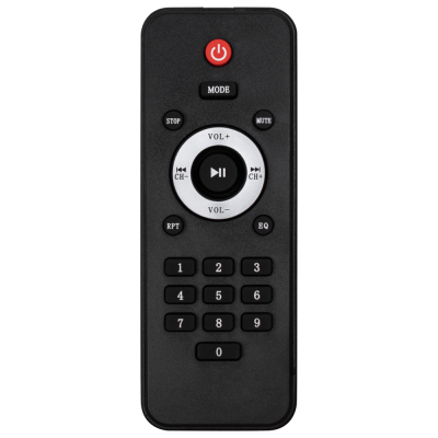 Comando preto com botões numerados e de função