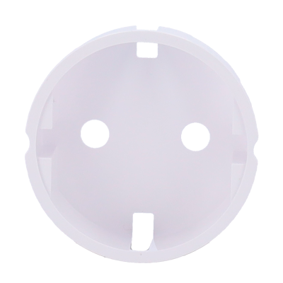 Tampa redonda de plástico branco com orifícios