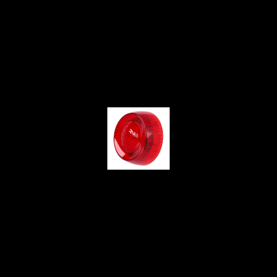 Luz vermelha translúcida de emergência com corpo branco