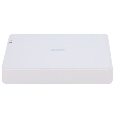 Caixa electrónica branca com logótipo HIKVISION e LEDs indicadores