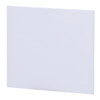 Placa retangular branca com suporte preto