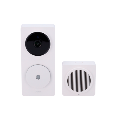 Campainha inteligente Aqara branca com câmara e altifalante branco com grelha