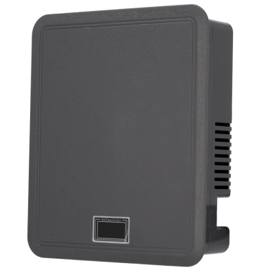 Dispositivo retangular cinza escuro com etiqueta AM Deactivator