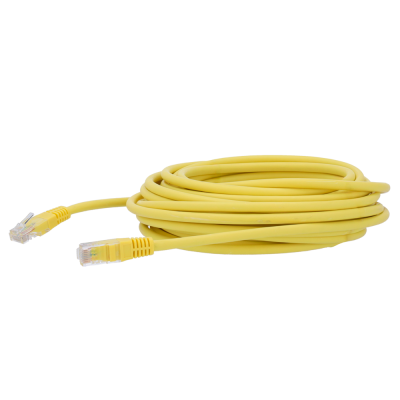 Cabo de rede amarelo com conectores RJ45