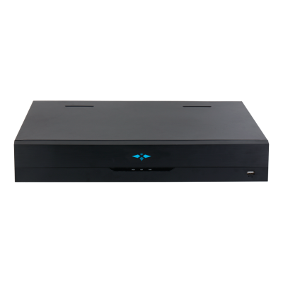 Gravador digital de vídeo negro com indicadores LED e porta USB