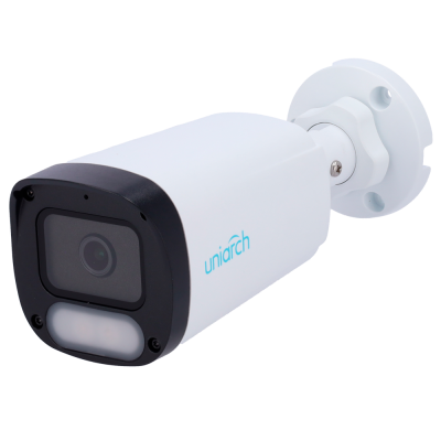 Câmara de segurança branca e preta com texto uniarch