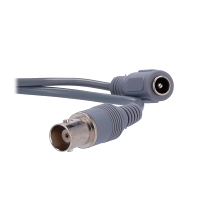 Cabo cinzento com conector BNC metálico e conector fêmea