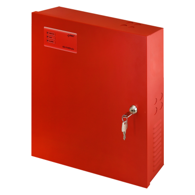 Armadura metálica vermelha com chave e etiqueta LED red POWER plus