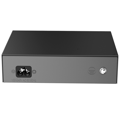 Dispositivo eletrônico preto com entrada para cabo de alimentação e texto '100-240V AC 50 60Hz'.