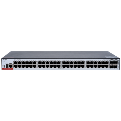 Switch de rede TP-Link prateado com 48 portas Ethernet