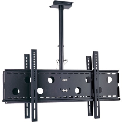 Suporte de teto para TV em metal preto com vários orifícios