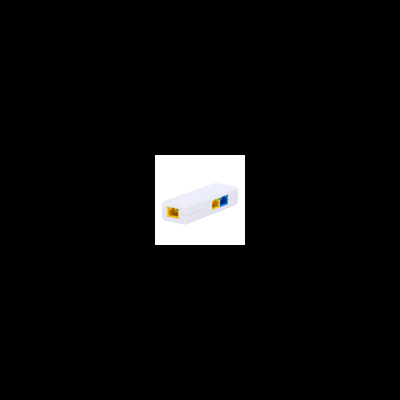 Módulo de conexão elétrica branco com três portas coloridas