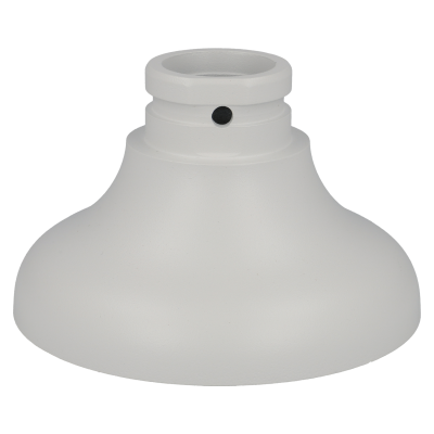 Base branca de plástico com acabamento fosco e forma arredondada