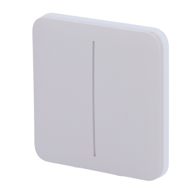 interruptor de parede branco quadrado com linha vertical cinza