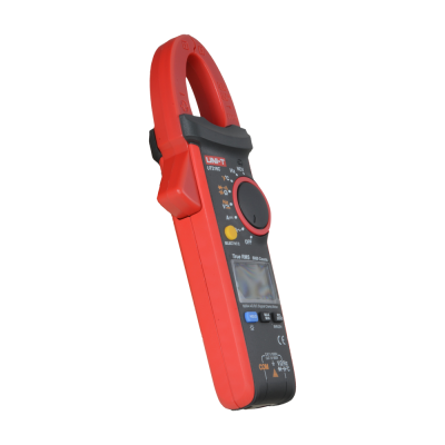 Multímetro tipo alicate vermelho e preto UNI-T UT216C com visor LCD