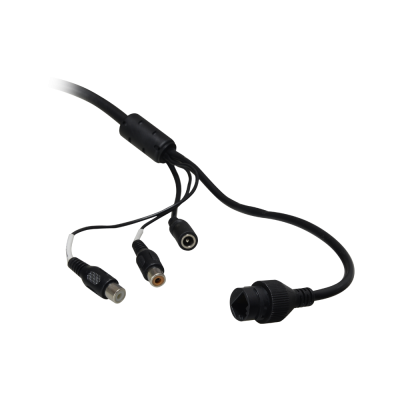 Cabo preto com vários conectores e superfícies lisas