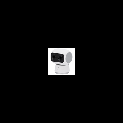 Câmara de vigilância branca e preta com duas lentes