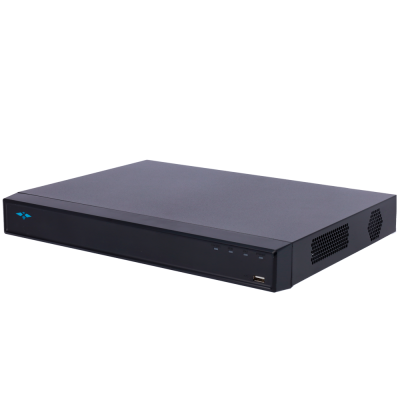 Aparelho eletrónico preto retangular com ventilação lateral e porta USB frontal