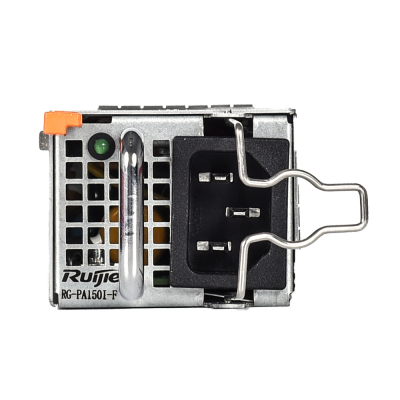 Suporte para hardware informático com grelha de ventilação e etiqueta Ruijie RG-PA1501-F.