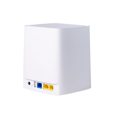 Dispositivo eletrónico branco com portas coloridas na parte traseira