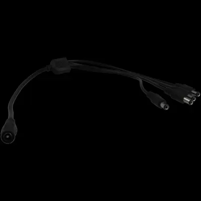 Cabo divisor preto com quatro saídas fêmeas