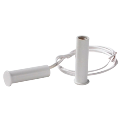 Sensor magnético branco cilíndrico com cabo de ligação