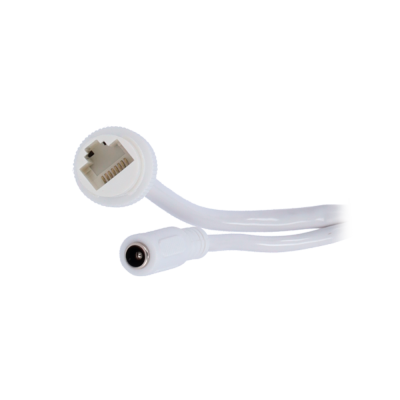 Cabo adaptador branco com conector circular e ficha RJ45