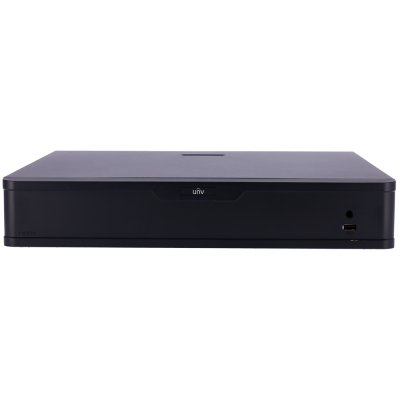 Dispositivo electrónico rectangular negro con etiqueta UNV y puerto USB