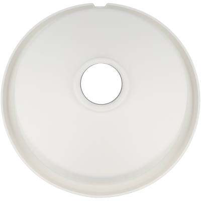 Disco branco circular com orifício central