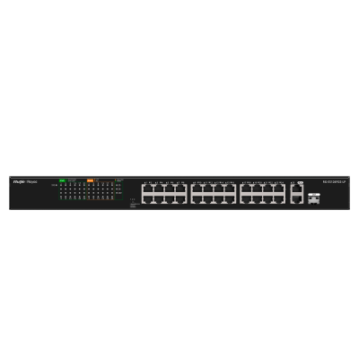 Switch de rede Meraki MS120-24LP preto com portas Ethernet e LEDs indicadores
