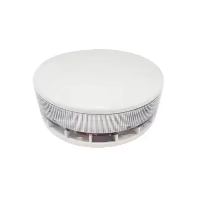 Detetor de fumo redondo branco com anel transparente
