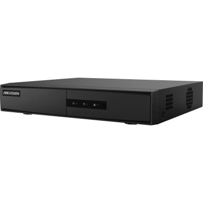 Gravador digital preto Hikvision com indicadores luminosos frontais