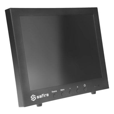 Monitor Safire preto com botões frontais e ecrã plano