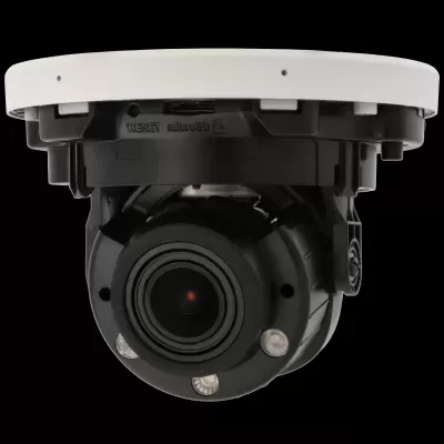 Câmara de vigilância de teto preta e branca com leds