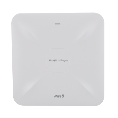 Ponto de acesso WiFi branco Ruijie | Reyee com texto WiFi 6