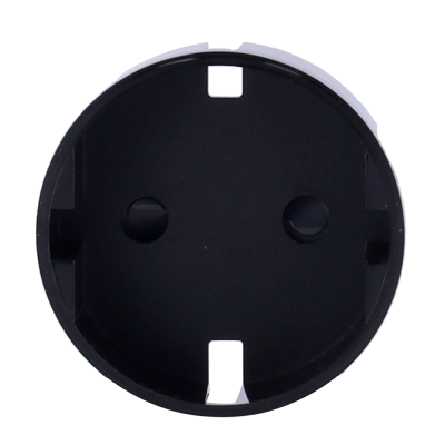 Toma de corrente elétrica redonda preta isolada