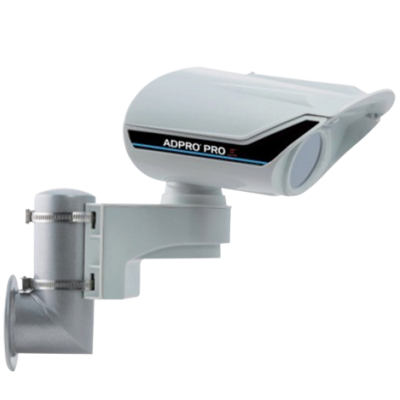 Câmara de vigilância ADPRO PRO branca com suporte de fixação