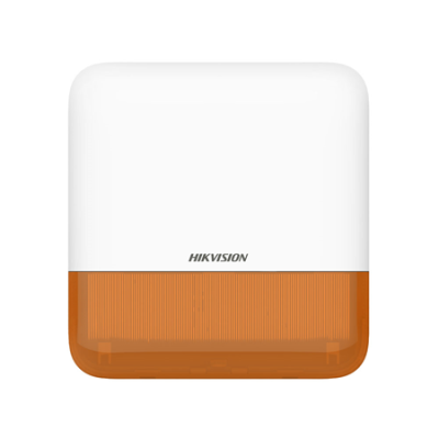 Alarme de segurança HIKVISION branco com base laranja