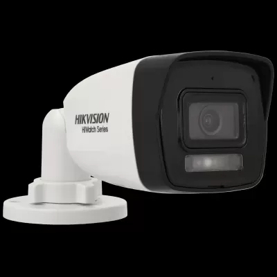 Câmara de vigilância Hikvision HiWatch Series branca com suporte de montagem
