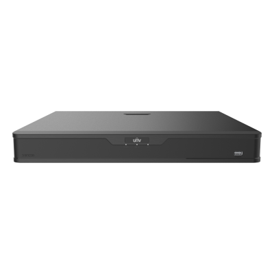 Gravador digital de vídeo preto com indicadores e porta USB