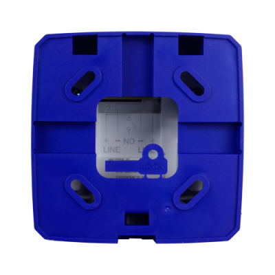 Base quadrada azul para dispositivo elétrico com painel interno branco