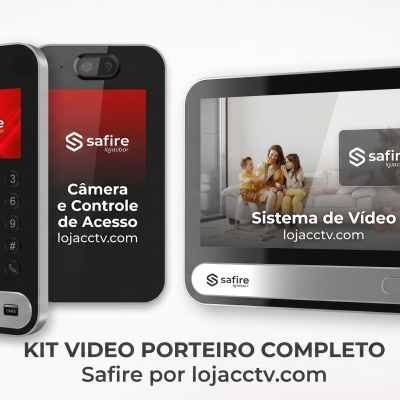 Kit vídeo porteiro completo Safire com teclado, câmaras e ecrã digital