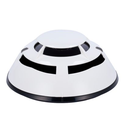 Detector de fumo branco com detalhes pretos