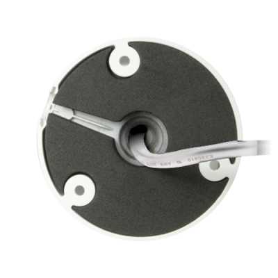 componente electrónico circular com cabo branco