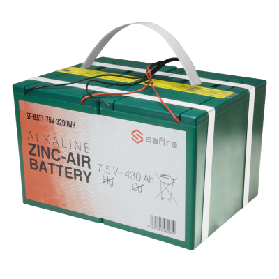 bateria alcalina Safire verde com rótulo