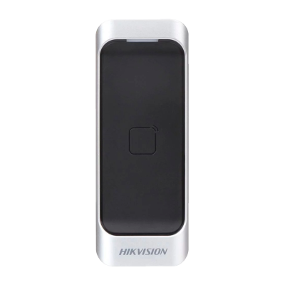 Dispositivo de controlo de acesso preto e prateado HIKVISION