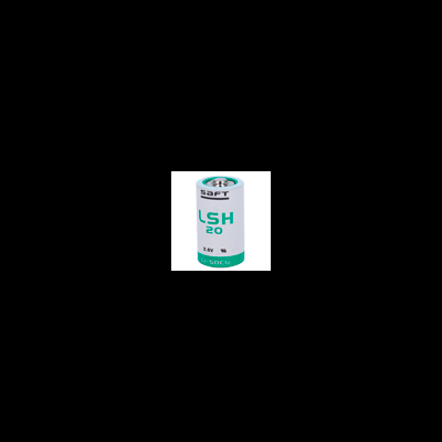 Bateria cilíndrica branca com texto verde e azul