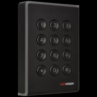 Teclado numérico preto da marca HIKVISION com números e símbolos