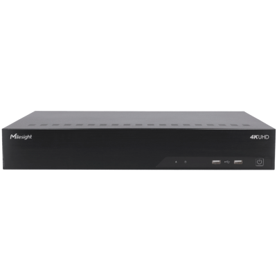 Recetor digital preto Milesight 4K UHD com portos USB frontais