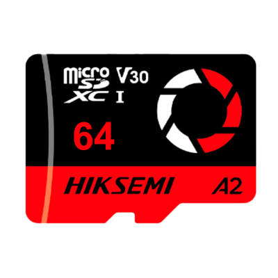 Cartão de memória microSD HIKSEMI 64 GB preto e vermelho